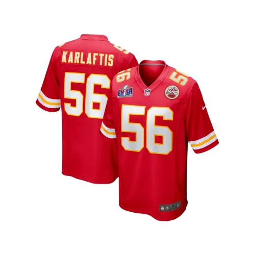 Mens Kansas City Chiefs George Karlaftis Red Super Bowl LVIII Game Jersey