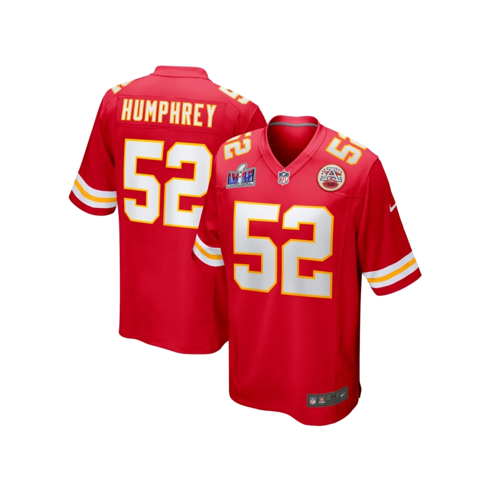 Mens Kansas City Chiefs Creed Humphrey Red Super Bowl LVIII Game Jersey