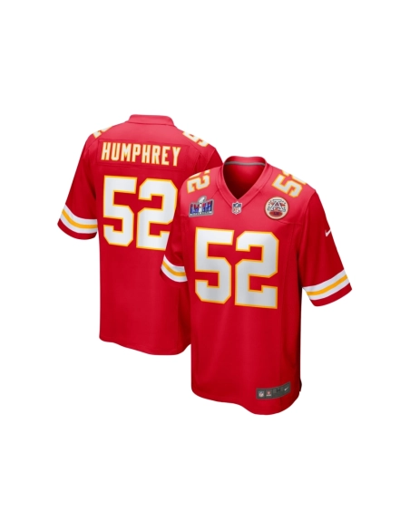 Mens Kansas City Chiefs Creed Humphrey Red Super Bowl LVIII Game Jersey