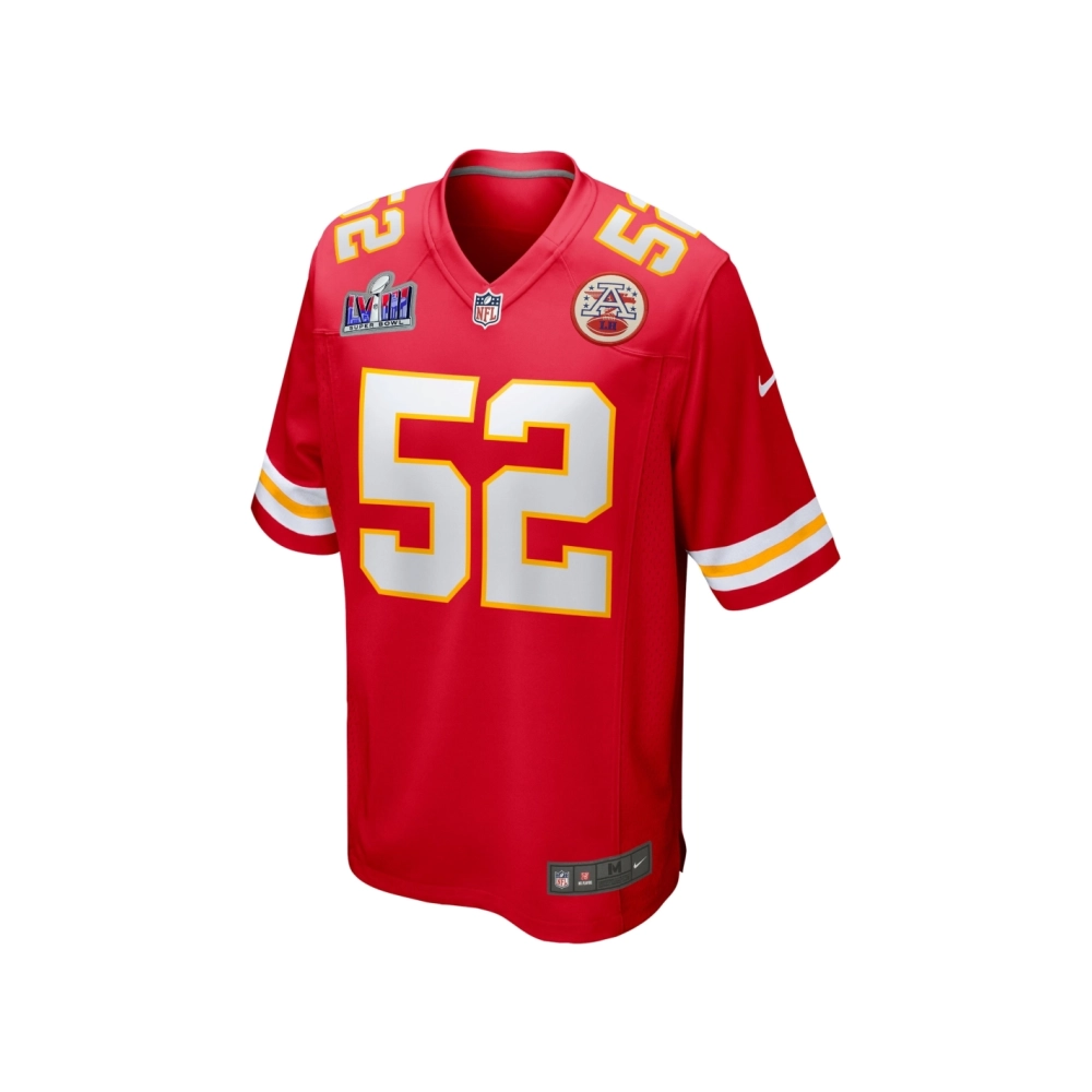 Mens Kansas City Chiefs Creed Humphrey Red Super Bowl LVIII Game Jersey
