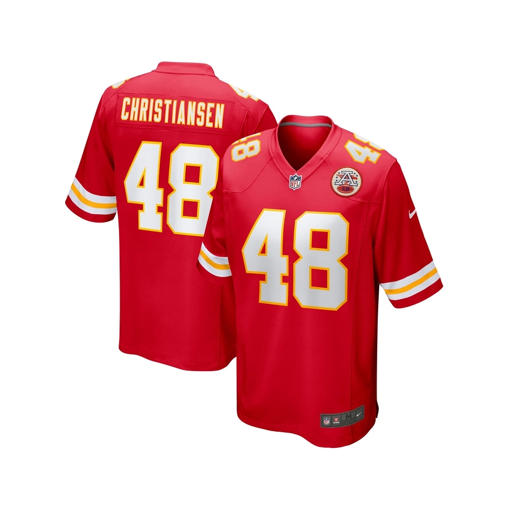 Mens Kansas City Chiefs Cole Christiansen Red Game Player Jersey