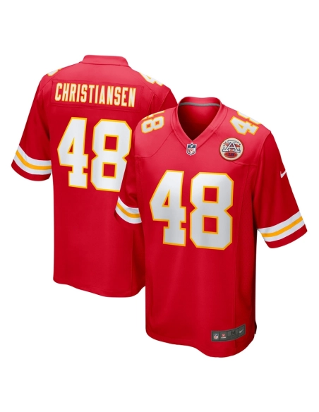 Mens Kansas City Chiefs Cole Christiansen Red Game Player Jersey