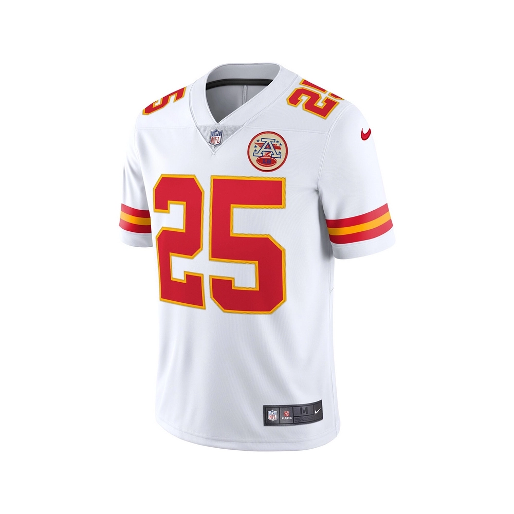 Mens Kansas City Chiefs Clyde Edwards-Helaire White Vapor Limited Jersey