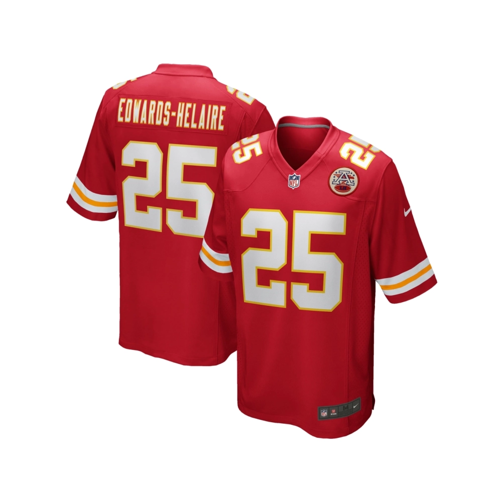 Mens Kansas City Chiefs Clyde Edwards-Helaire Red Player Game Jersey