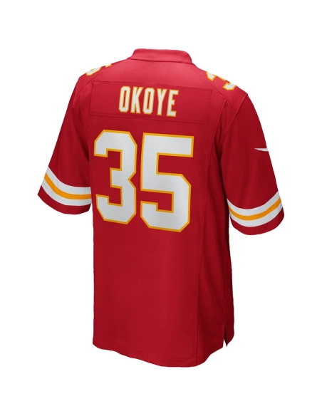 Mens Kansas City Chiefs Christian Okoye Red Game Retired Player Jersey