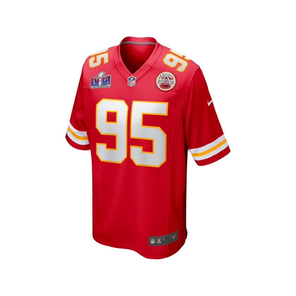 Mens Kansas City Chiefs Chris Jones Red Super Bowl LVIII Game Jersey