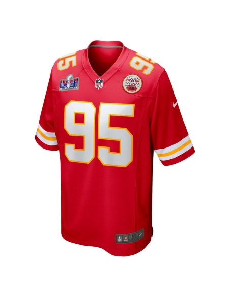 Mens Kansas City Chiefs Chris Jones Red Super Bowl LVIII Game Jersey