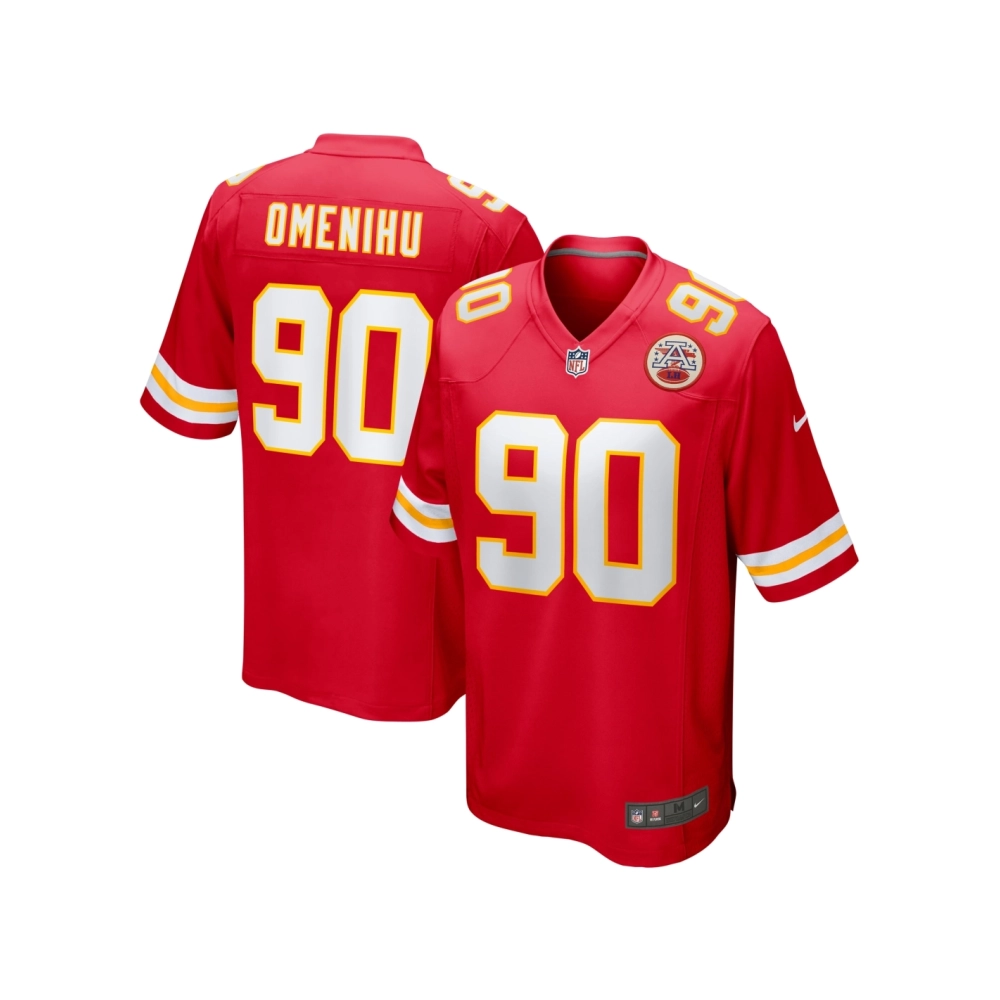 Mens Kansas City Chiefs Charles Omenihu Red Game Player Jersey