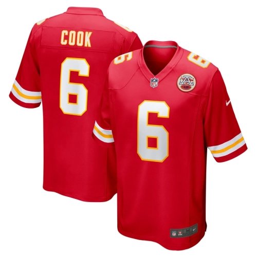 Mens Kansas City Chiefs Bryan Cook Red Game Player Jersey