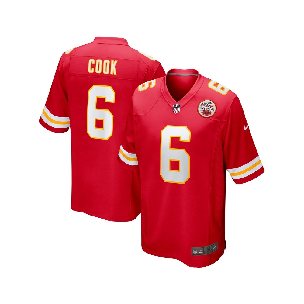 Mens Kansas City Chiefs Bryan Cook Red Game Player Jersey