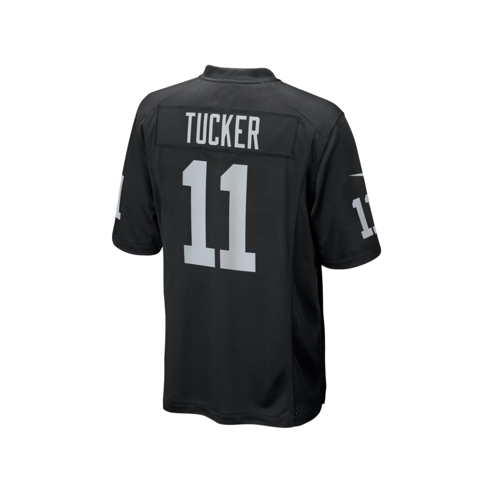 Mens Las Vegas Raiders Tre Tucker Black Team Game Jersey