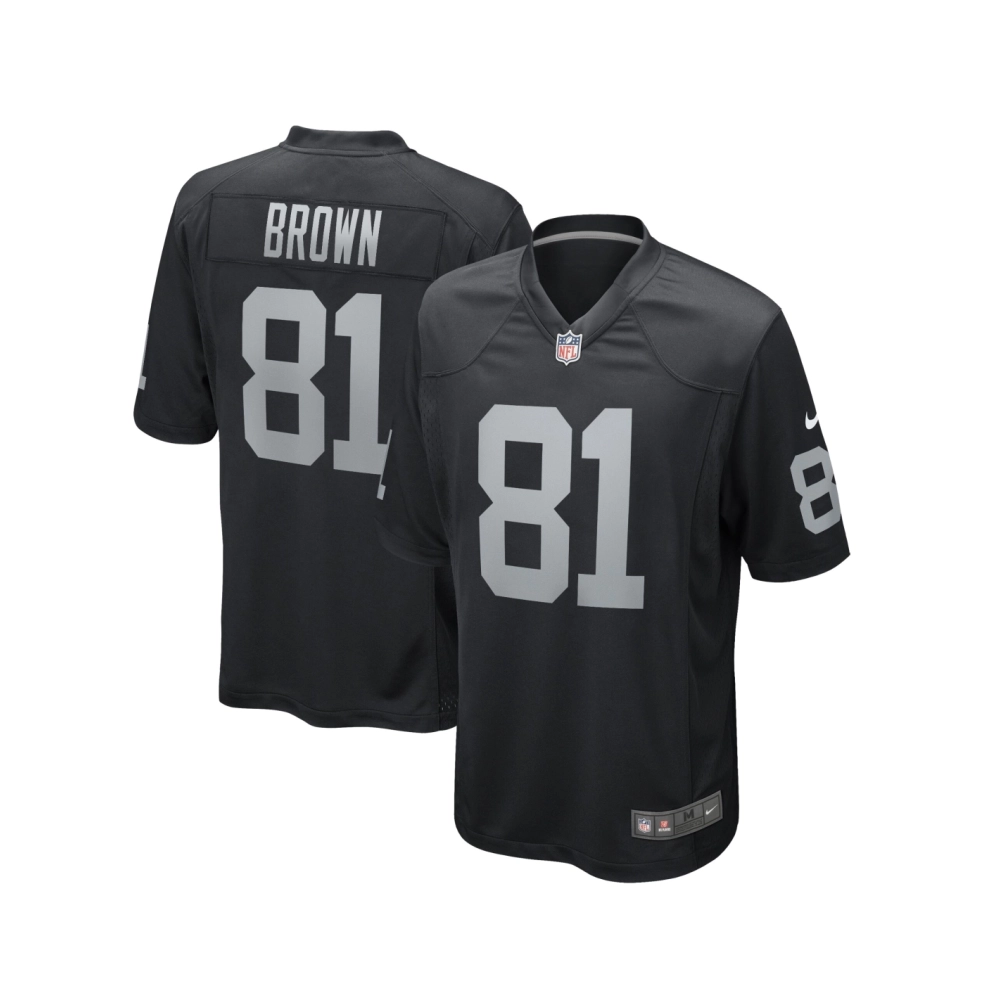 Mens Las Vegas Raiders Tim Brown Black Game Retired Player Jersey