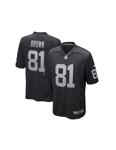 Mens Las Vegas Raiders Tim Brown Black Game Retired Player Jersey