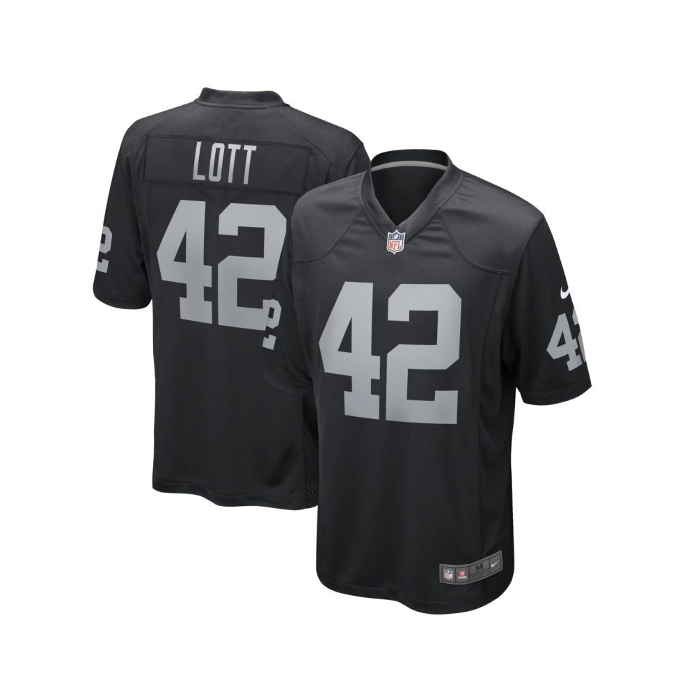 Mens Las Vegas Raiders Ronnie Lott Black Game Retired Player Jersey