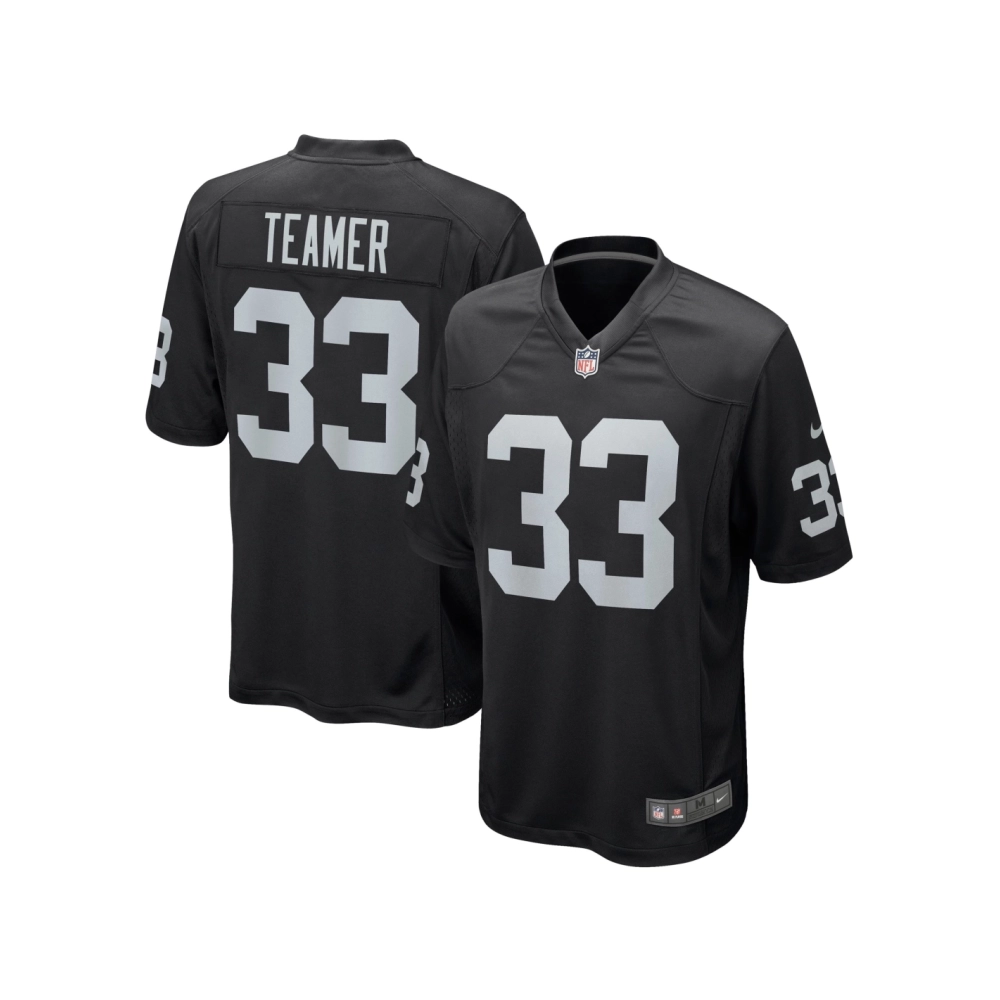 Mens Las Vegas Raiders Roderic Teamer Black Game Jersey