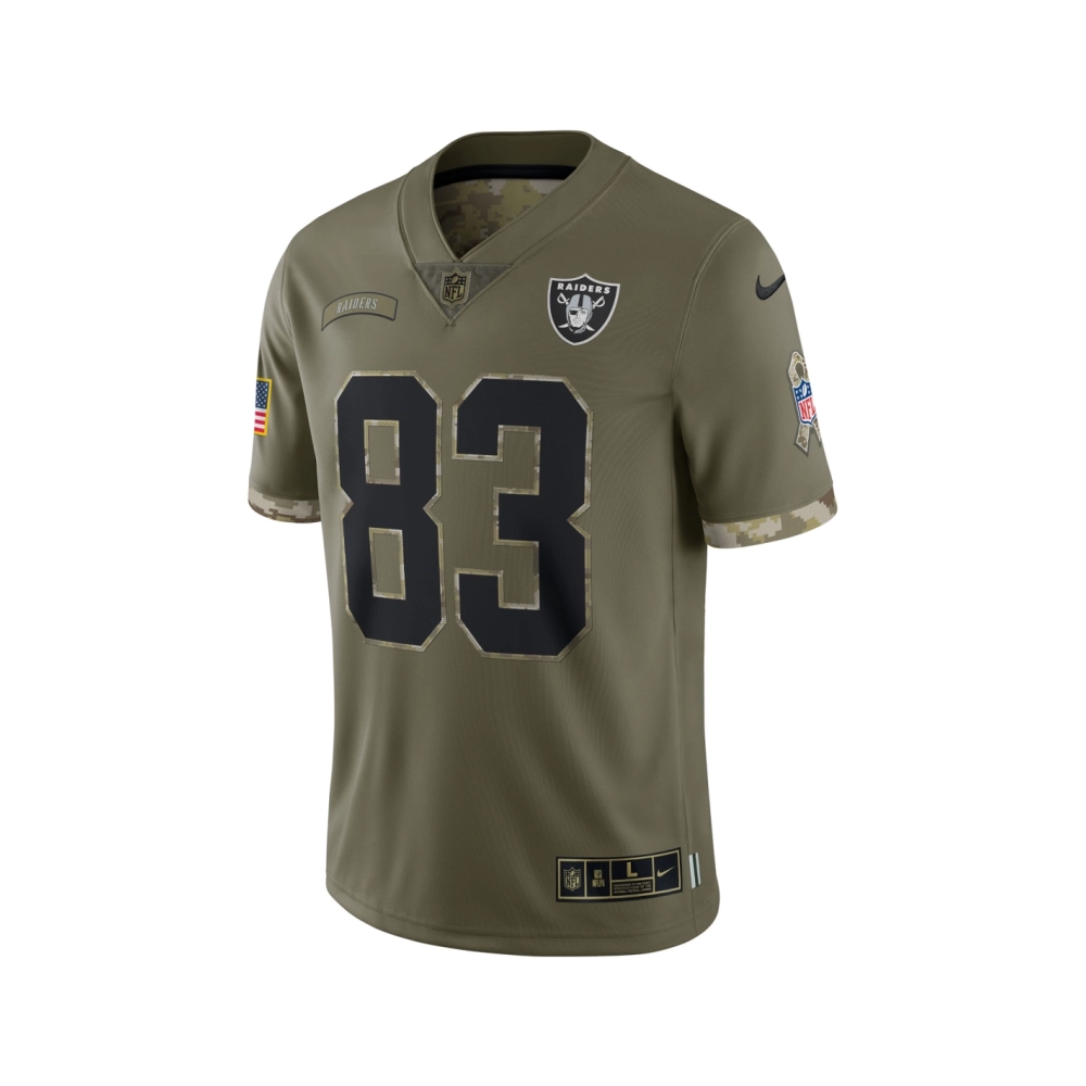 Mens Las Vegas Raiders Olive 2022 Salute To Service Limited Jersey