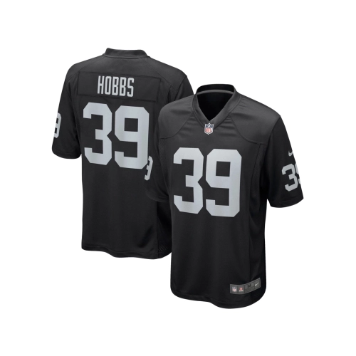 Mens Las Vegas Raiders Nate Hobbs Black Game Jersey