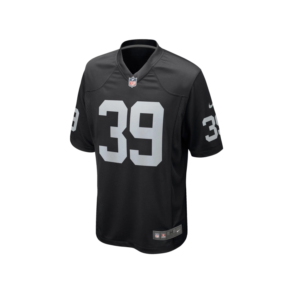 Mens Las Vegas Raiders Nate Hobbs Black Game Jersey
