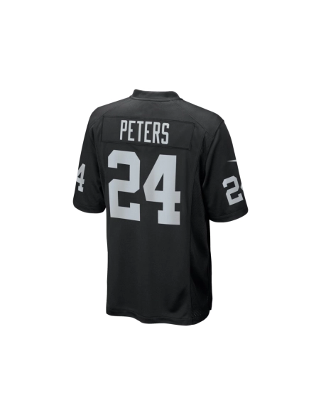 Mens Las Vegas Raiders Marcus Peters Black Team Game Jersey