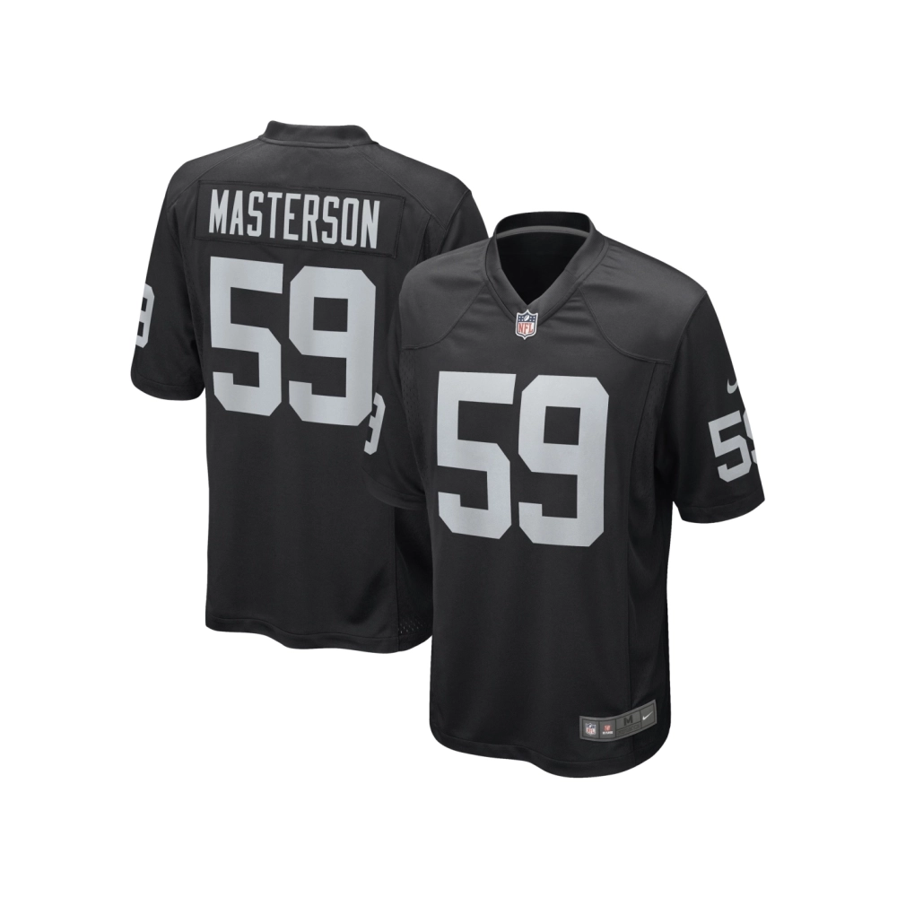 Mens Las Vegas Raiders Luke Masterson Black Game Player Jersey