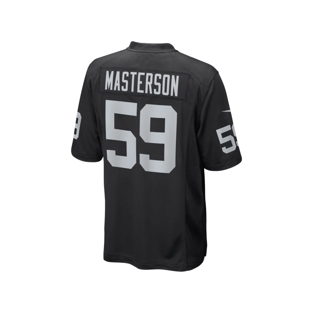 Mens Las Vegas Raiders Luke Masterson Black Game Player Jersey