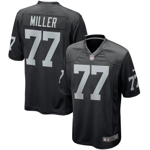 Mens Las Vegas Raiders Kolton Miller Black Game Player Jersey