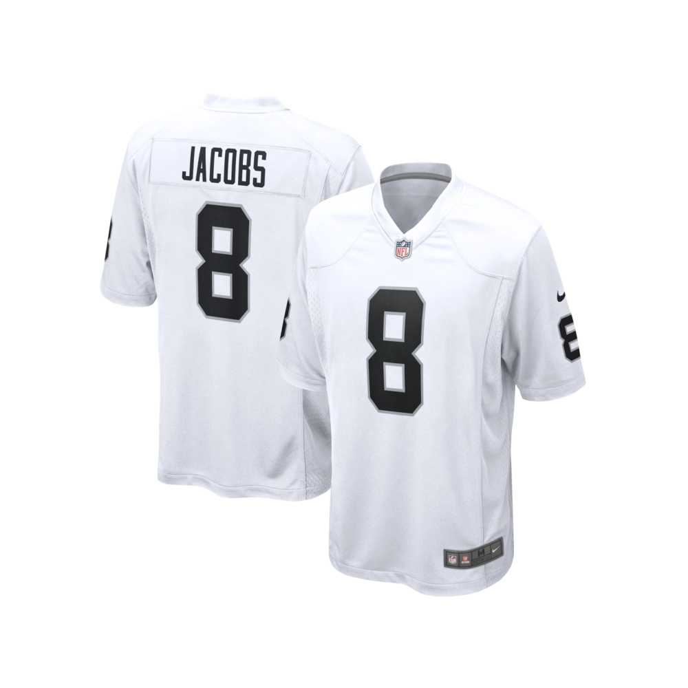 Mens Las Vegas Raiders Josh Jacobs White Game Player Jersey