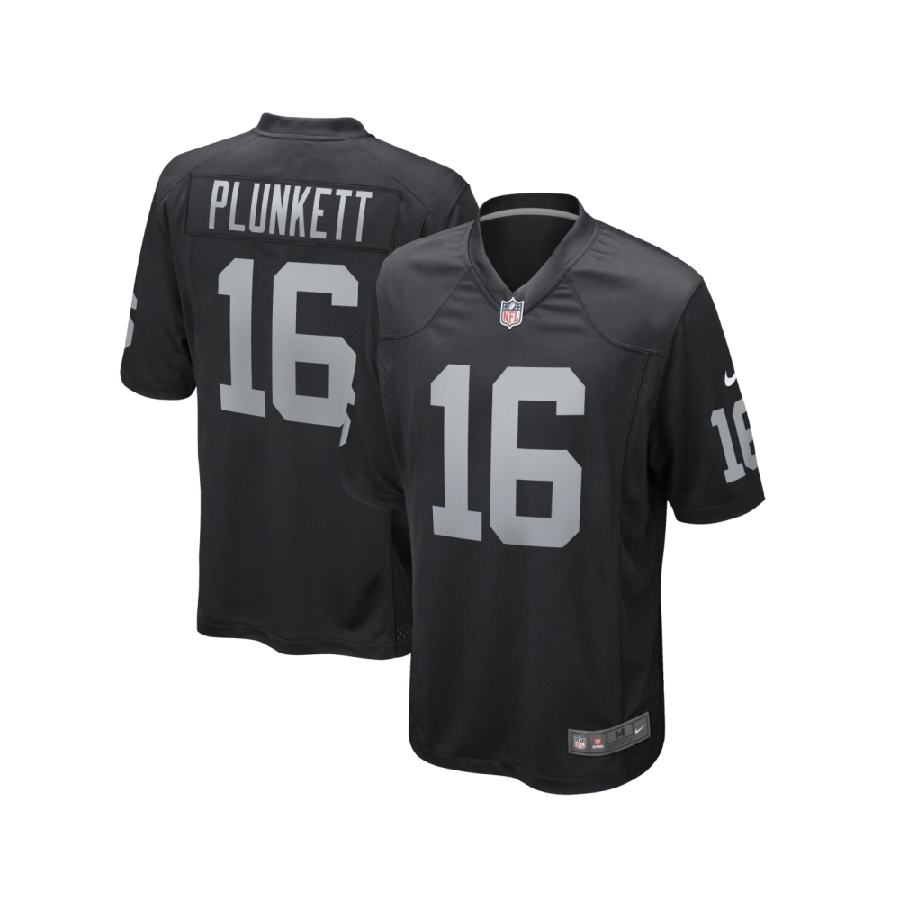Mens Las Vegas Raiders Jim Plunkett Black Game Retired Player Jersey