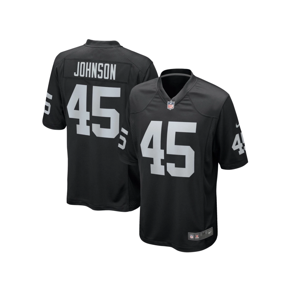 Mens Las Vegas Raiders Jaquan Johnson Black Game Player Jersey