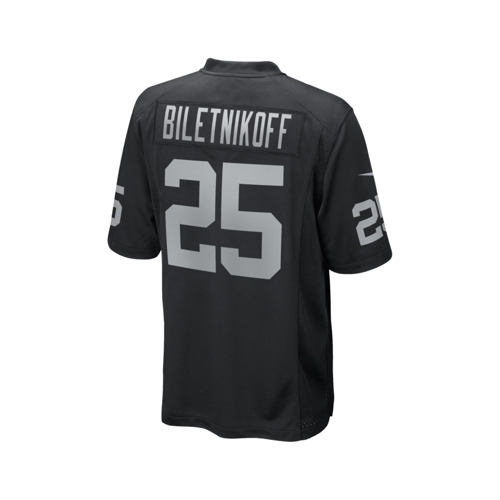 Mens Las Vegas Raiders Fred Biletnikoff Black Game Retired Player Jersey