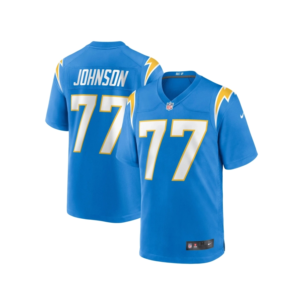 Mens Los Angeles Chargers Zion Johnson Powder Blue Player Game Jersey