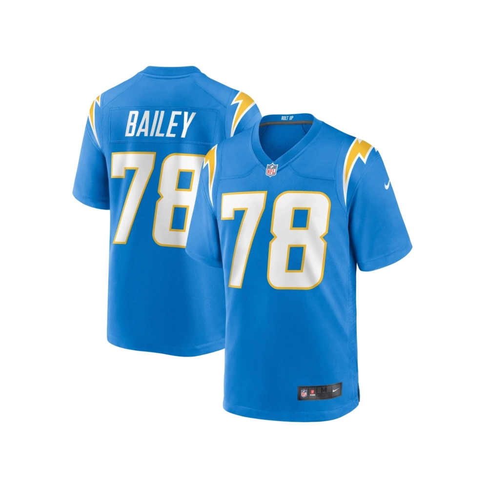 Mens Los Angeles Chargers Zack Bailey Powder Blue Player Game Jersey