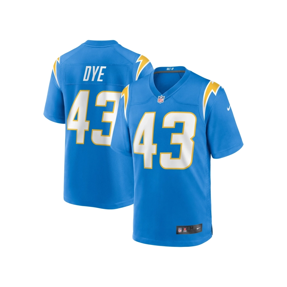 Mens Los Angeles Chargers Troy Dye Powder Blue Game Jersey