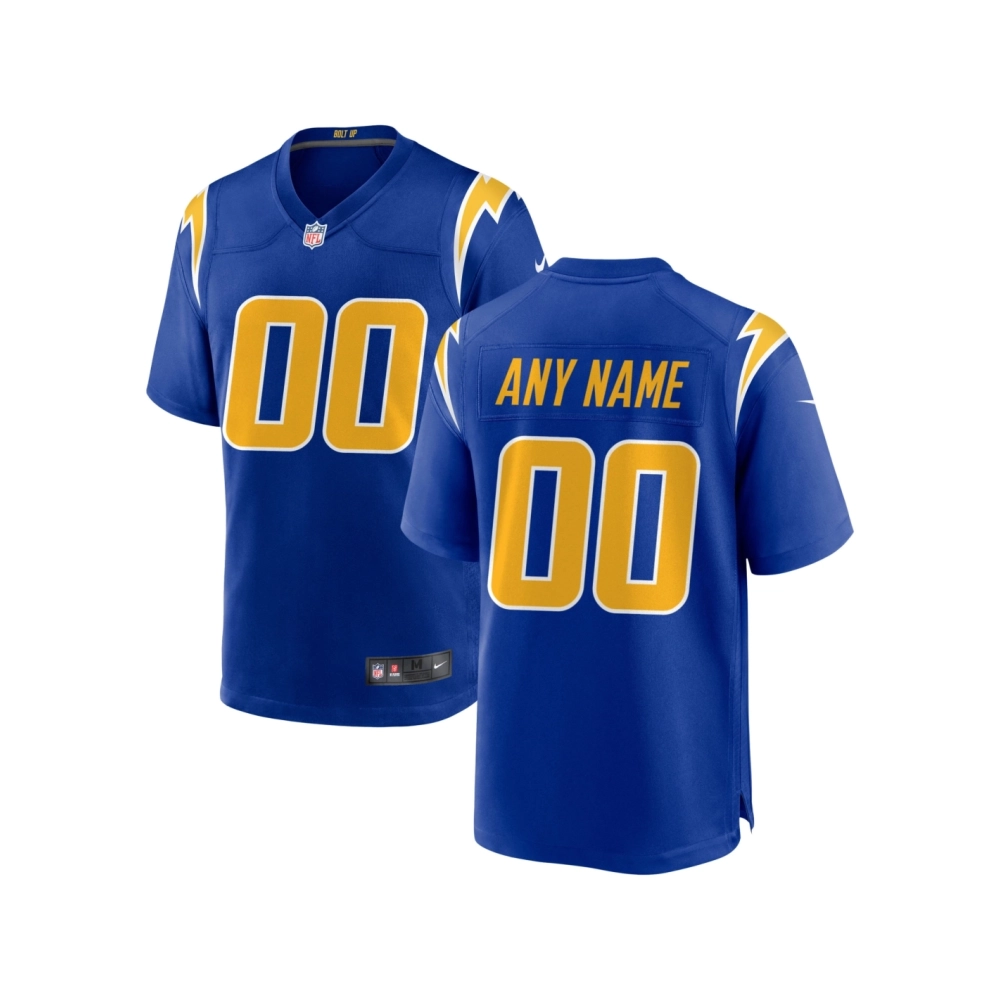 Mens Los Angeles Chargers Royal Alternate Custom Game Jersey