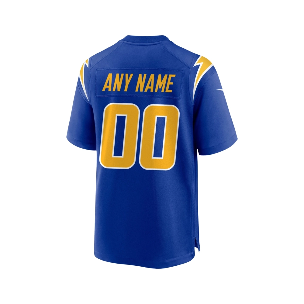 Mens Los Angeles Chargers Royal Alternate Custom Game Jersey