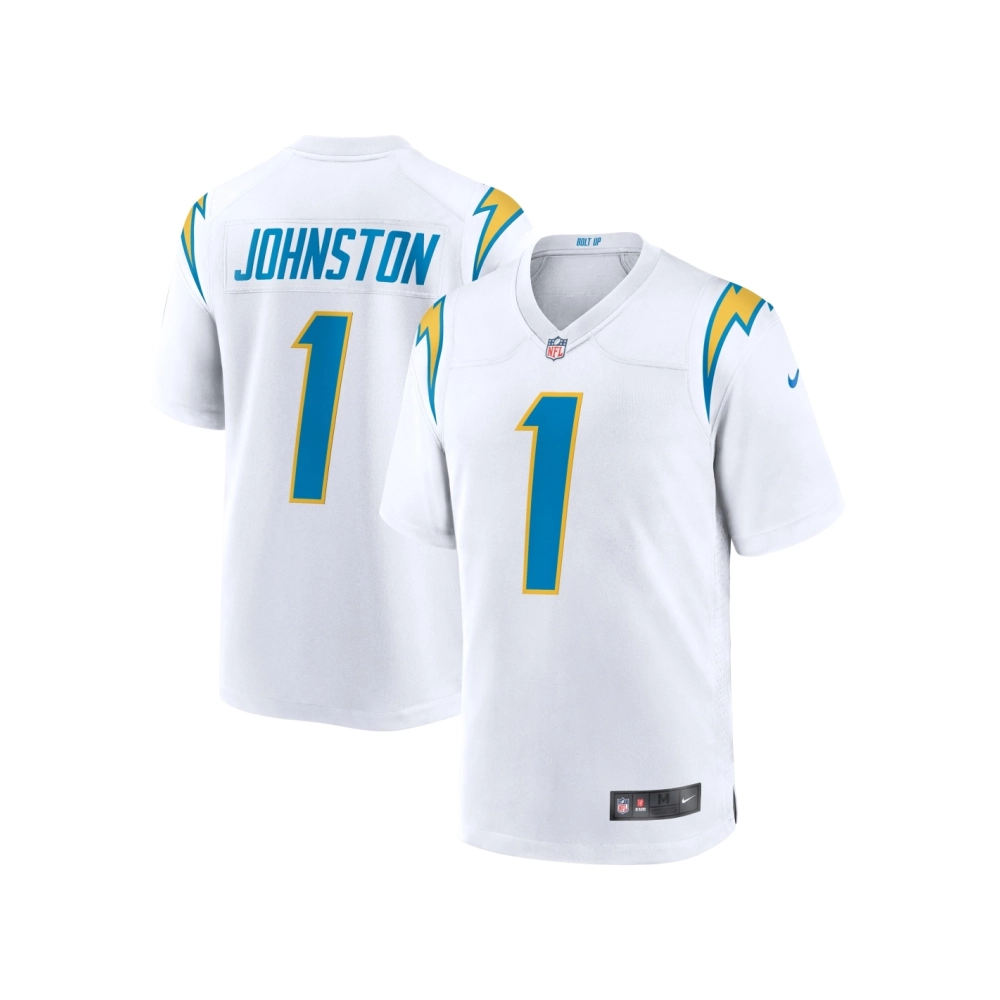 Mens Los Angeles Chargers Quentin Johnston White Away Game Jersey