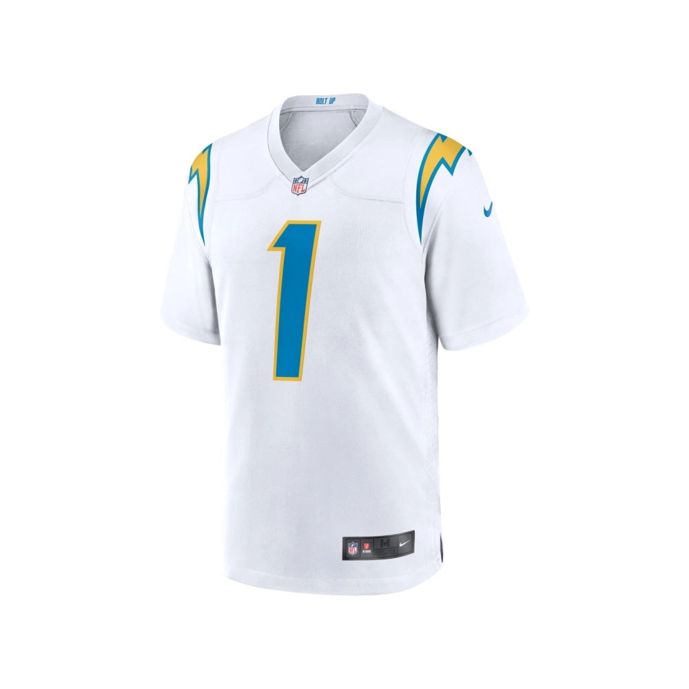 Mens Los Angeles Chargers Quentin Johnston White Away Game Jersey