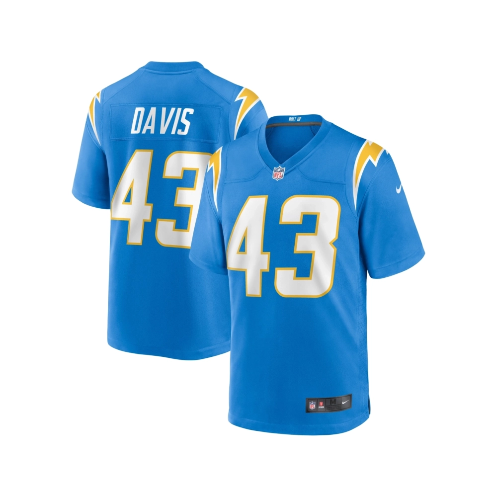 Mens Los Angeles Chargers Michael Davis Powder Blue Game Jersey