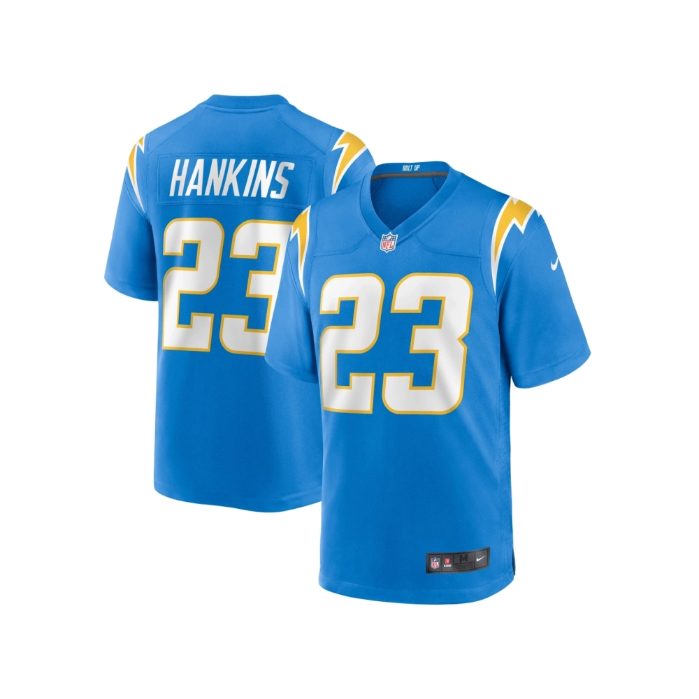Mens Los Angeles Chargers Matt Hankins Powder Blue Team Game Jersey