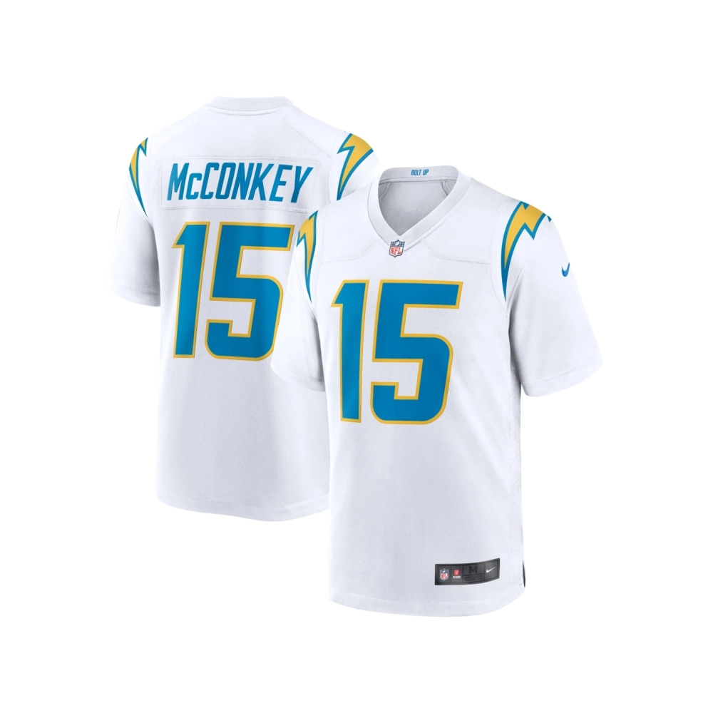 Mens Los Angeles Chargers Ladd McConkey White Game Jersey