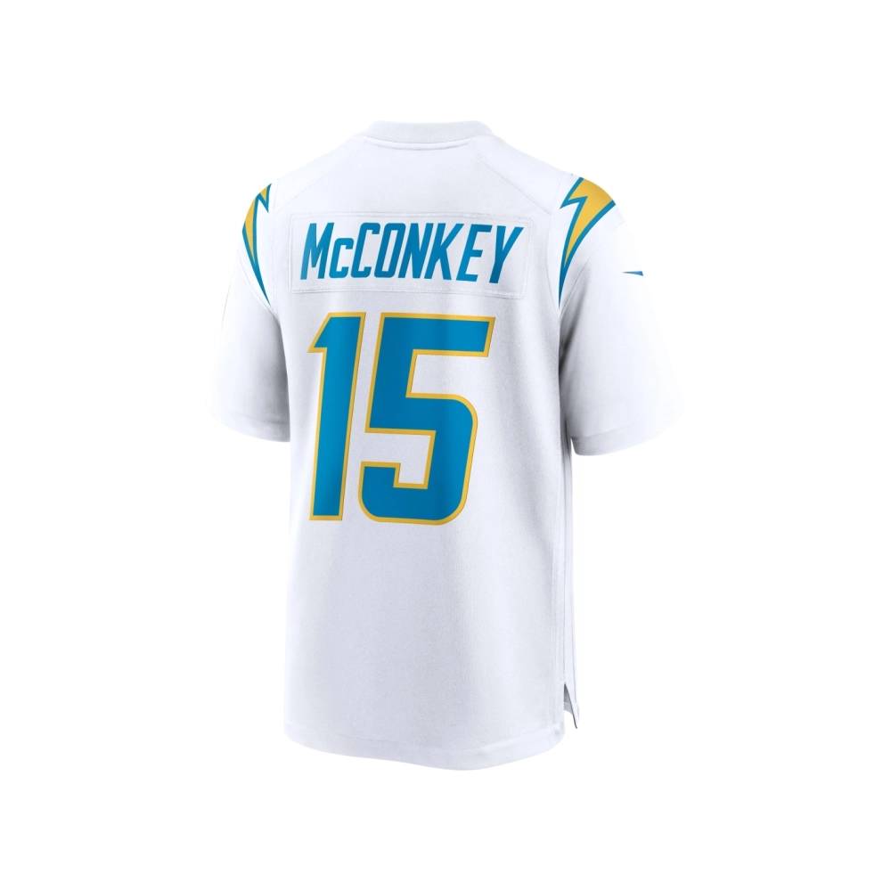 Mens Los Angeles Chargers Ladd McConkey White Game Jersey