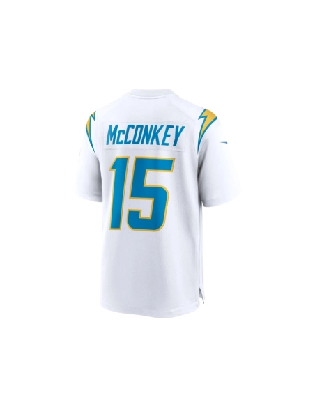 Mens Los Angeles Chargers Ladd McConkey White Game Jersey