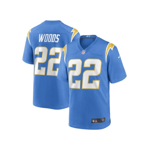 Mens Los Angeles Chargers JT Woods Powder Blue Game Player Jersey