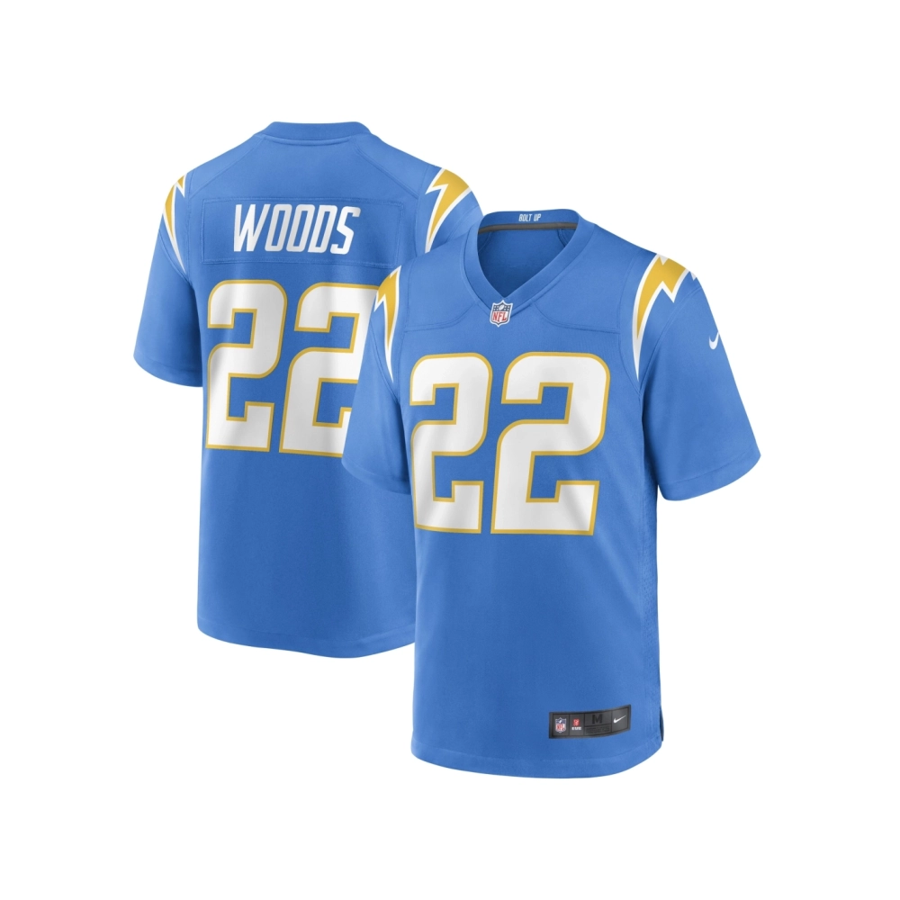 Mens Los Angeles Chargers JT Woods Powder Blue Game Player Jersey