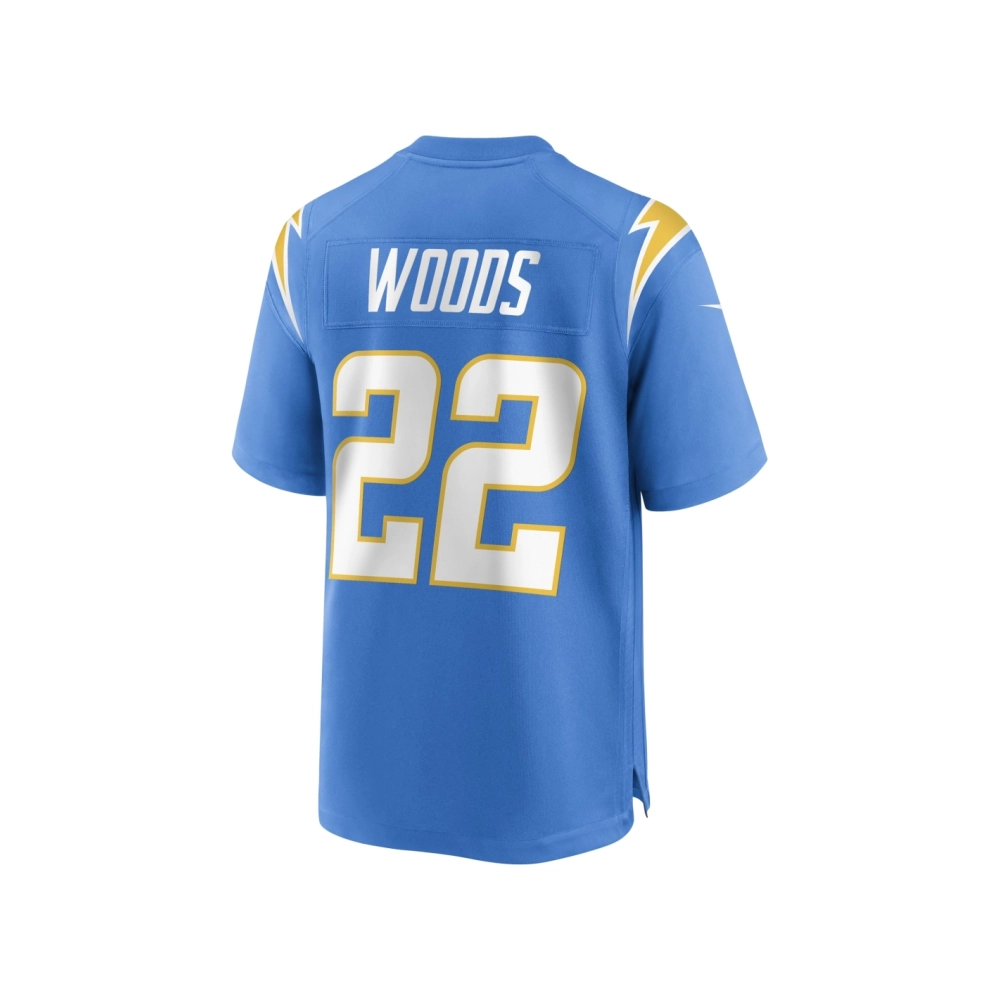 Mens Los Angeles Chargers JT Woods Powder Blue Game Player Jersey