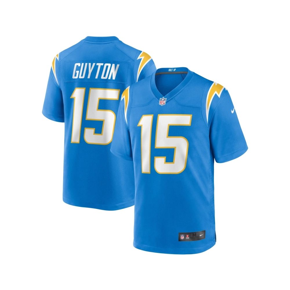 Mens Los Angeles Chargers Jalen Guyton Powder Blue Game Player Jersey