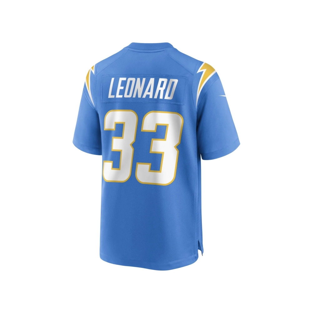 Mens Los Angeles Chargers Deane Leonard Powder Blue Game Player Jersey