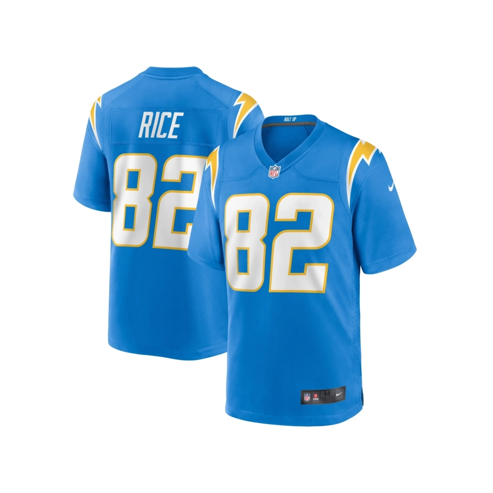 Mens Los Angeles Chargers Brenden Rice Powder Blue Team Game Jersey