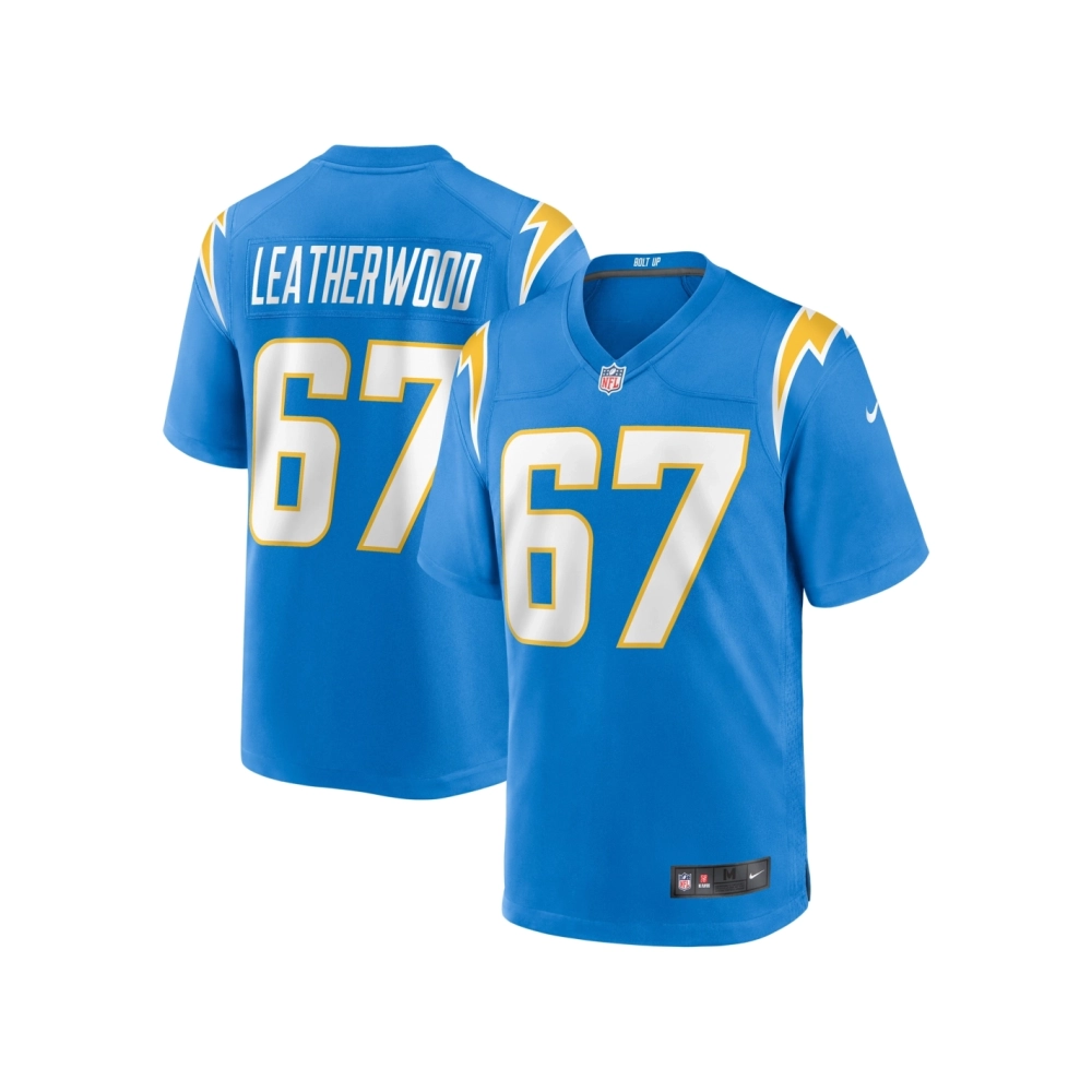 Mens Los Angeles Chargers Alex Leatherwood Powder Blue Team Game Jersey