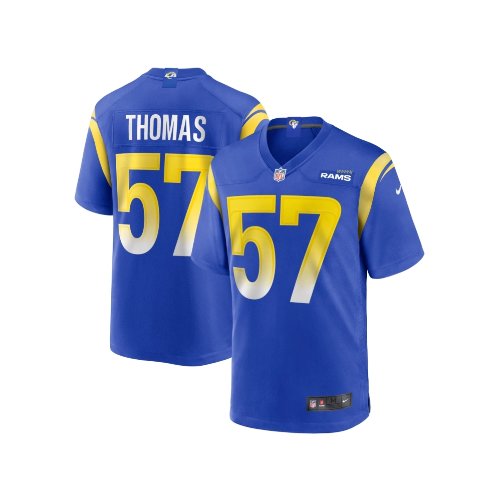 Mens Los Angeles Rams Zachary Thomas Royal Team Game Jersey
